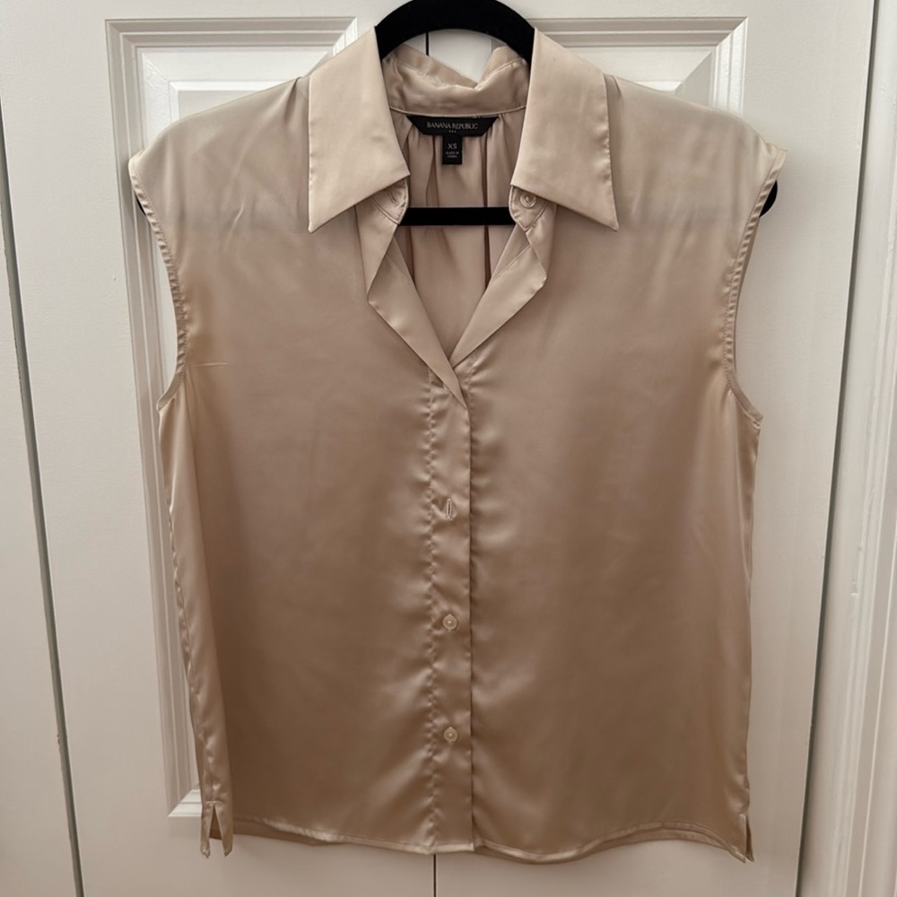 Banana Republic Collared Blouse in Oyster Pearl
